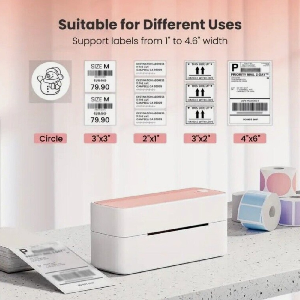 COPY - Omezizy Bluetooth Thermal Label Printer - New In box - White / Silver - Picture 5 of 8